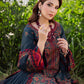 ASIM JOFA-3PC DHANAK EMBROIDERED SHIRT WITH DHANAK EMBROIDERED SHAWL AND TROUSER - 677