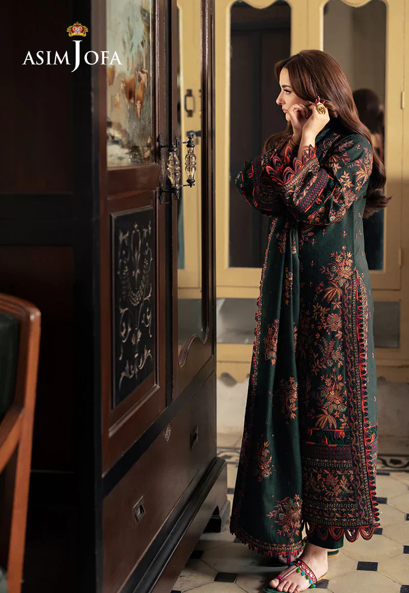 ASIM JOFA -3PC DHANAK EMBROIDERED UNSTICHED SUIT 689