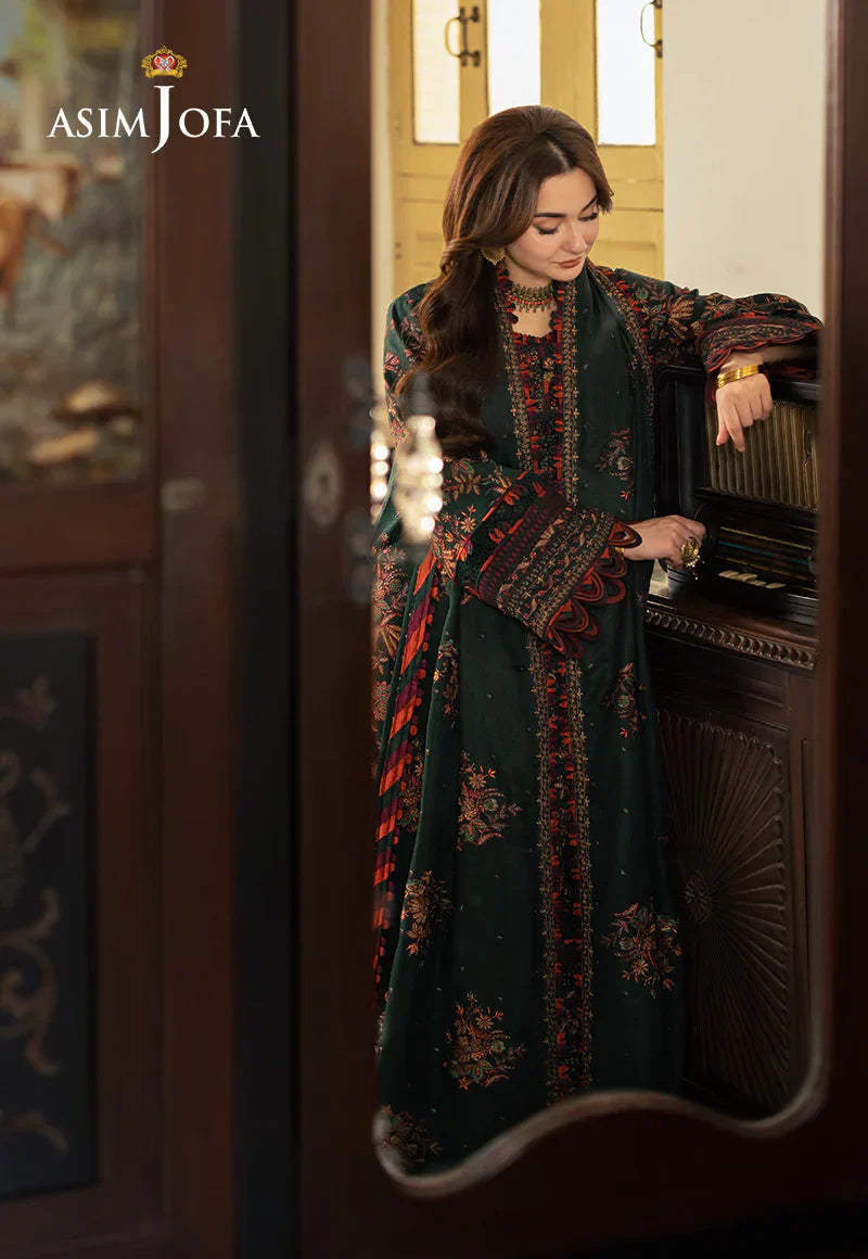 ASIM JOFA -3PC DHANAK EMBROIDERED UNSTICHED SUIT 689