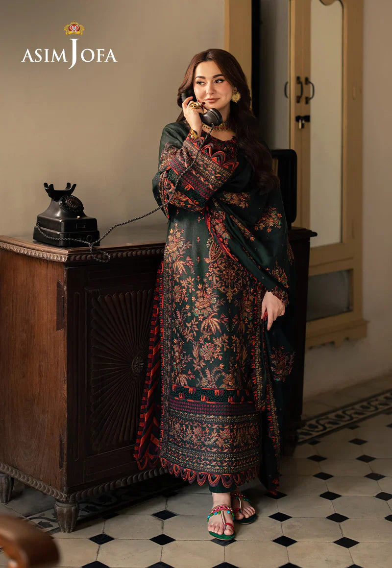 ASIM JOFA -3PC DHANAK EMBROIDERED UNSTICHED SUIT 689