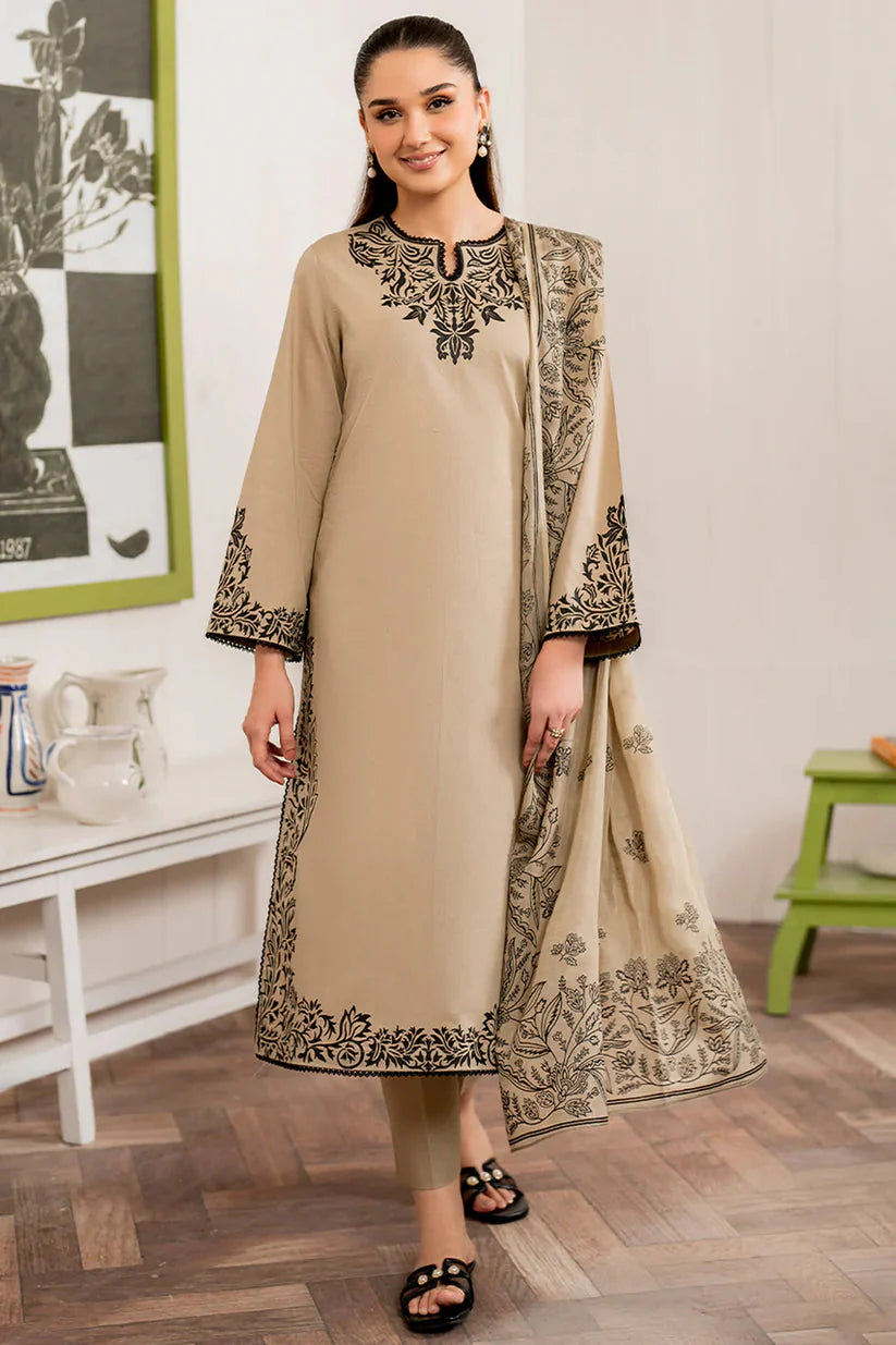 GARNADE - 3PC DHANAK EMBROIDERED UNSTITCHED DRESS - 148